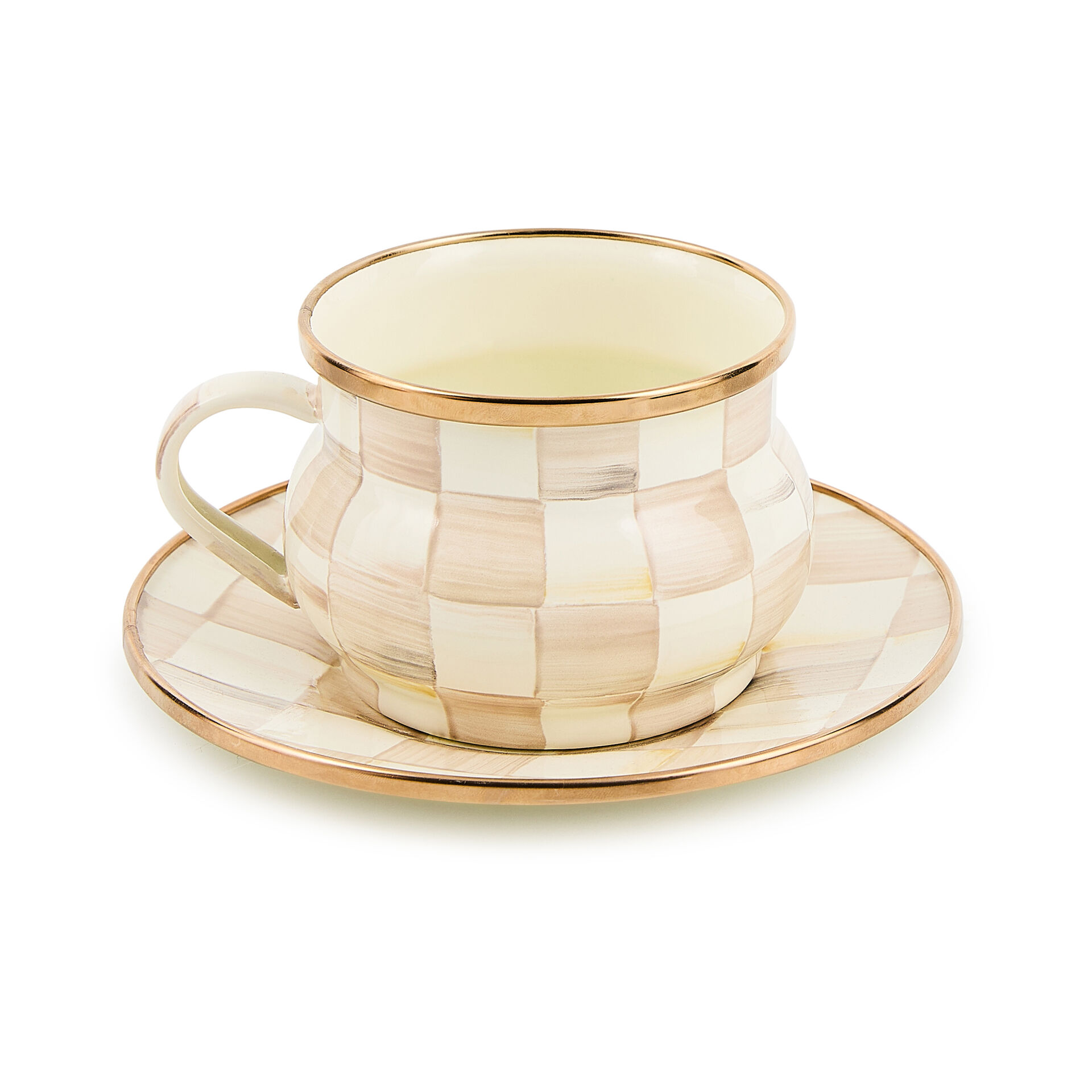 Mocha Check SaucerMacKenzie-ChildsMocha Check Saucer