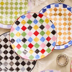 Honey Check Round Platter