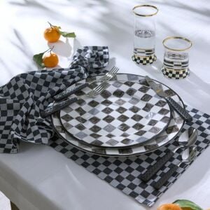 Honey Check Round Platter