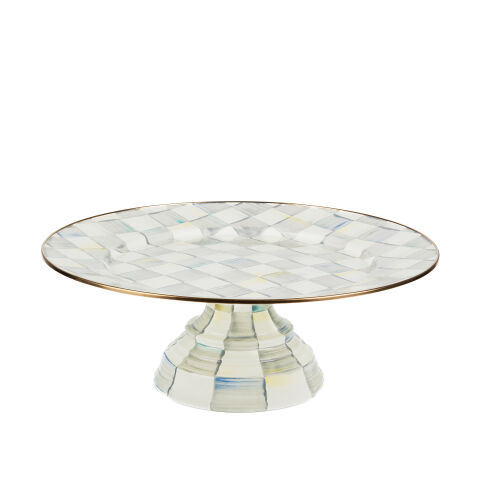 Sterling Check Large Pedestal Platter