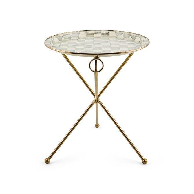 Sterling Check Enamel Tilt Accent Table