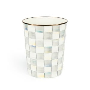 Sterling Check Enamel Waste Bin