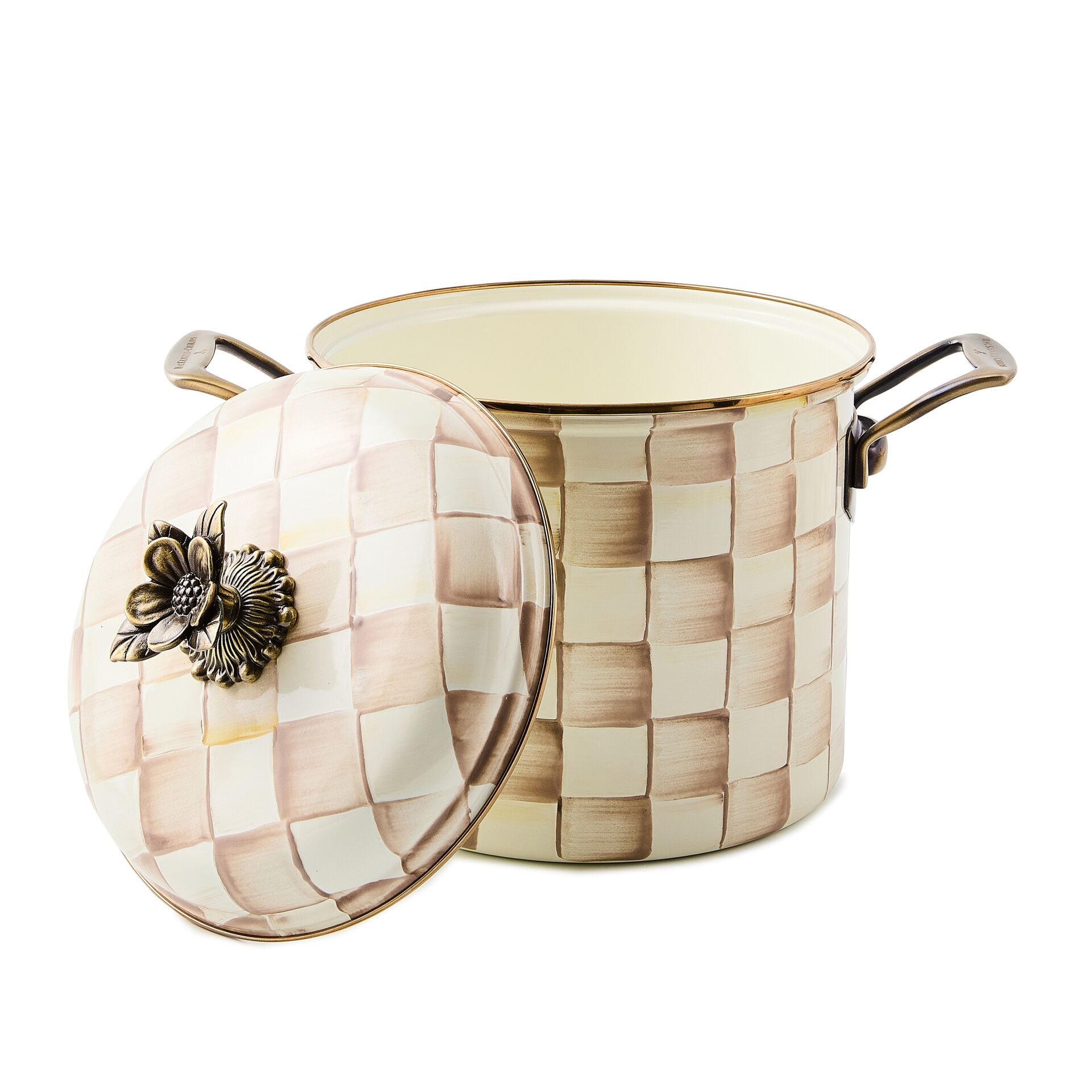 Mocha Check 7 Qt. Stockpot