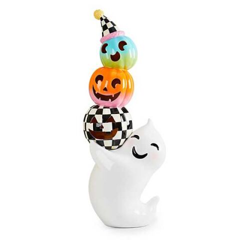 Trick or Treat Illuminated Ghost with Pumpkins Figure