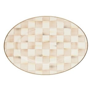 Mocha Check Small Oval Platter