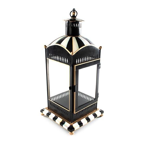 Courtly Stripe Candle Lantern - Large