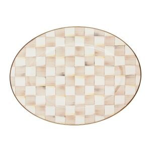 Mocha Check Medium Oval Platter