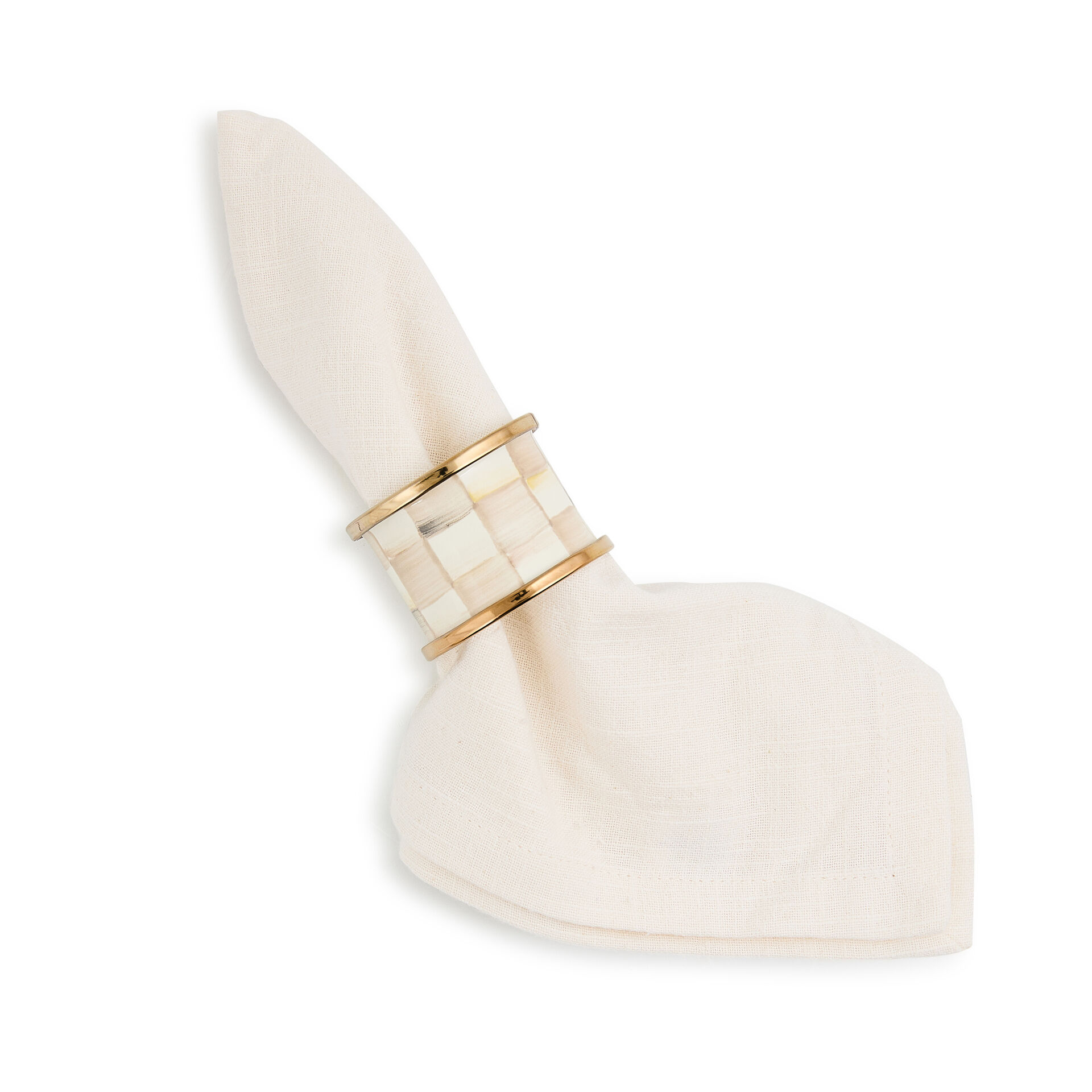 Mocha Check Napkin Rings Set of 4