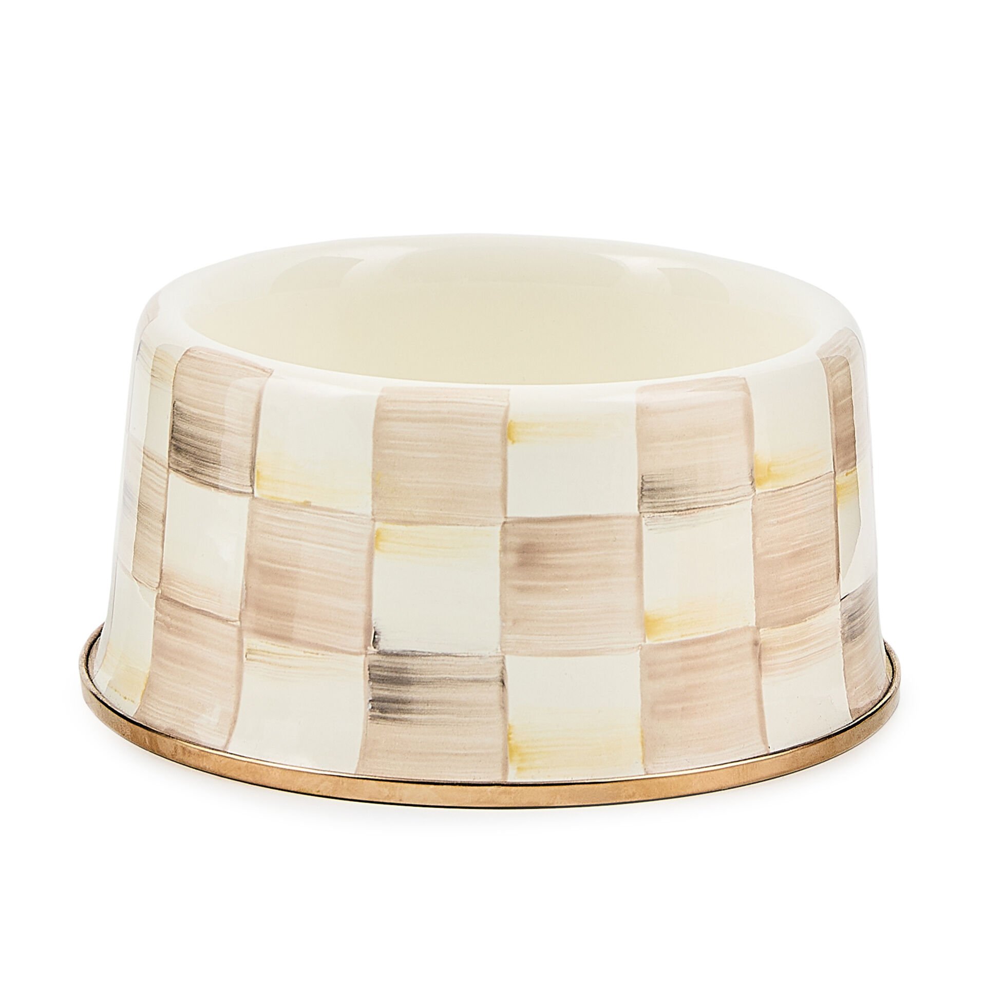 Mocha Check Medium Pet Dish