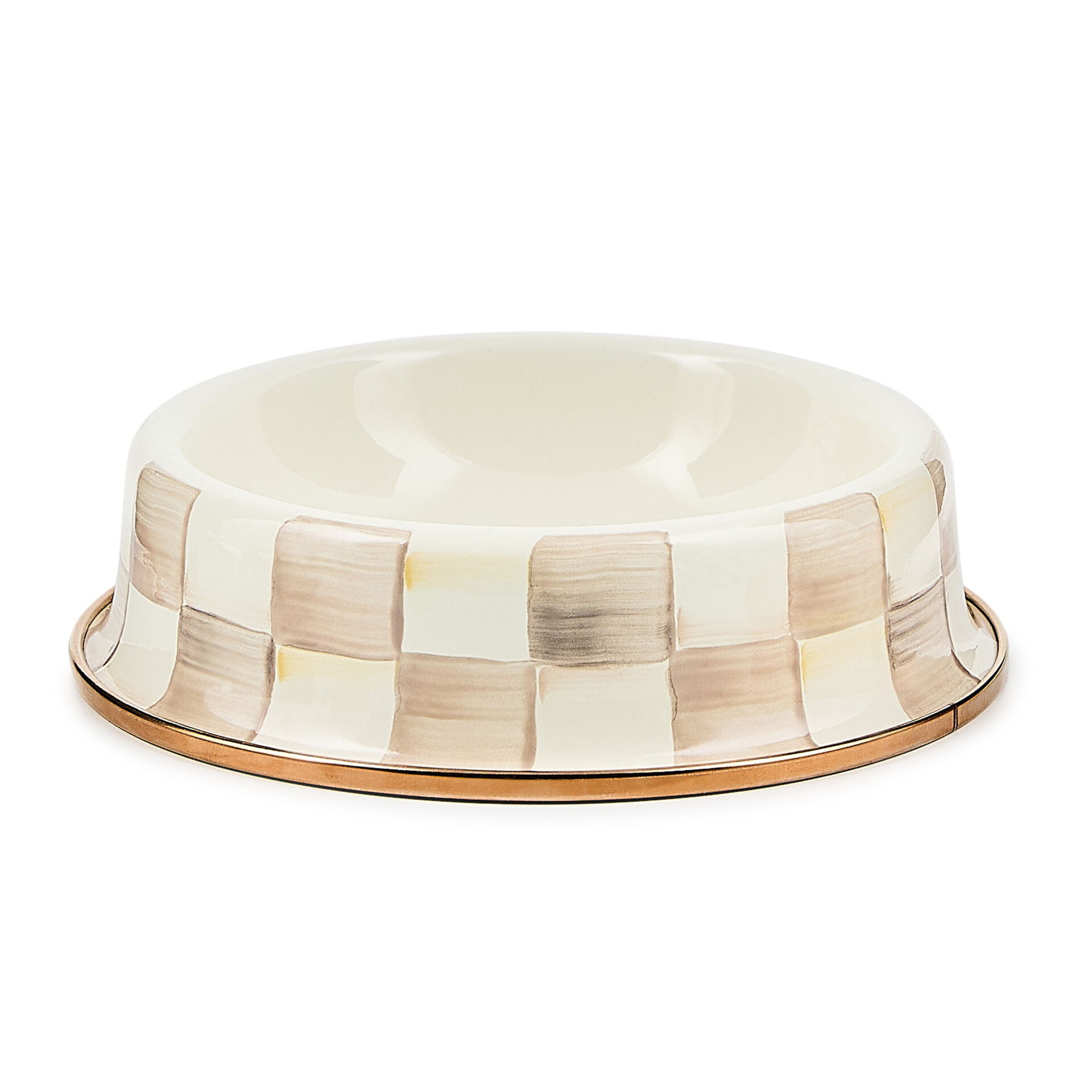 Mocha Check Cat Dish