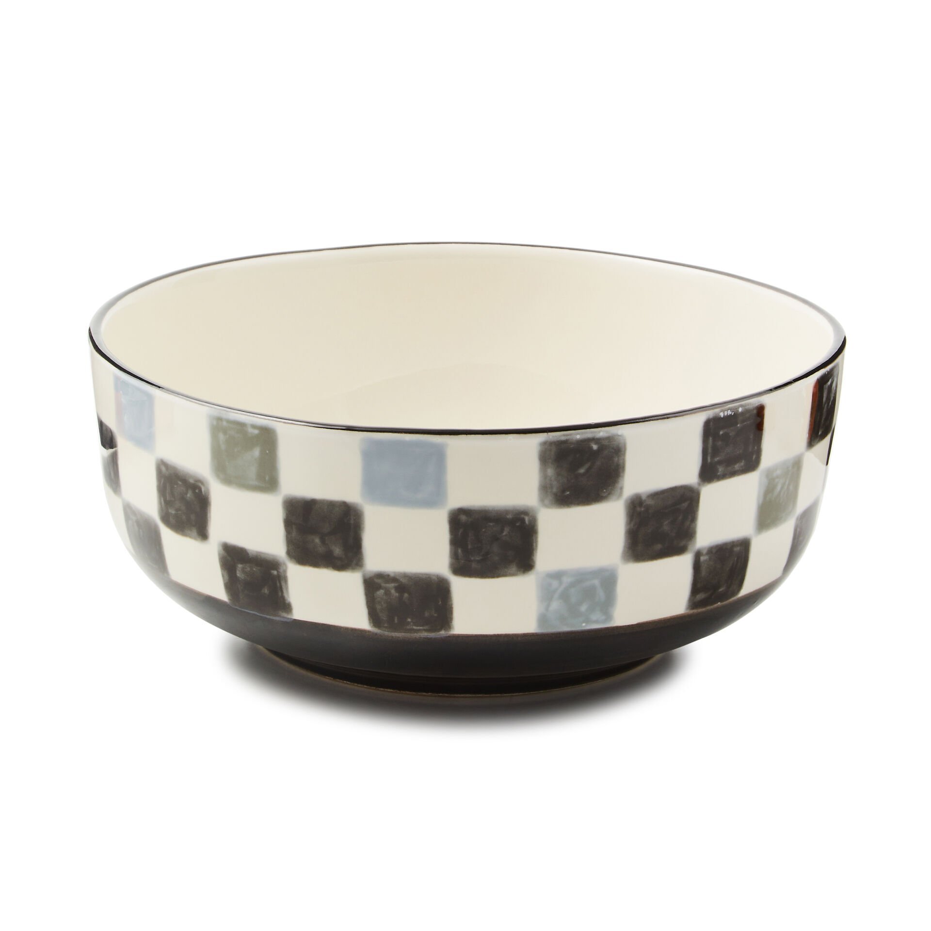 Black Check Serving Bowl